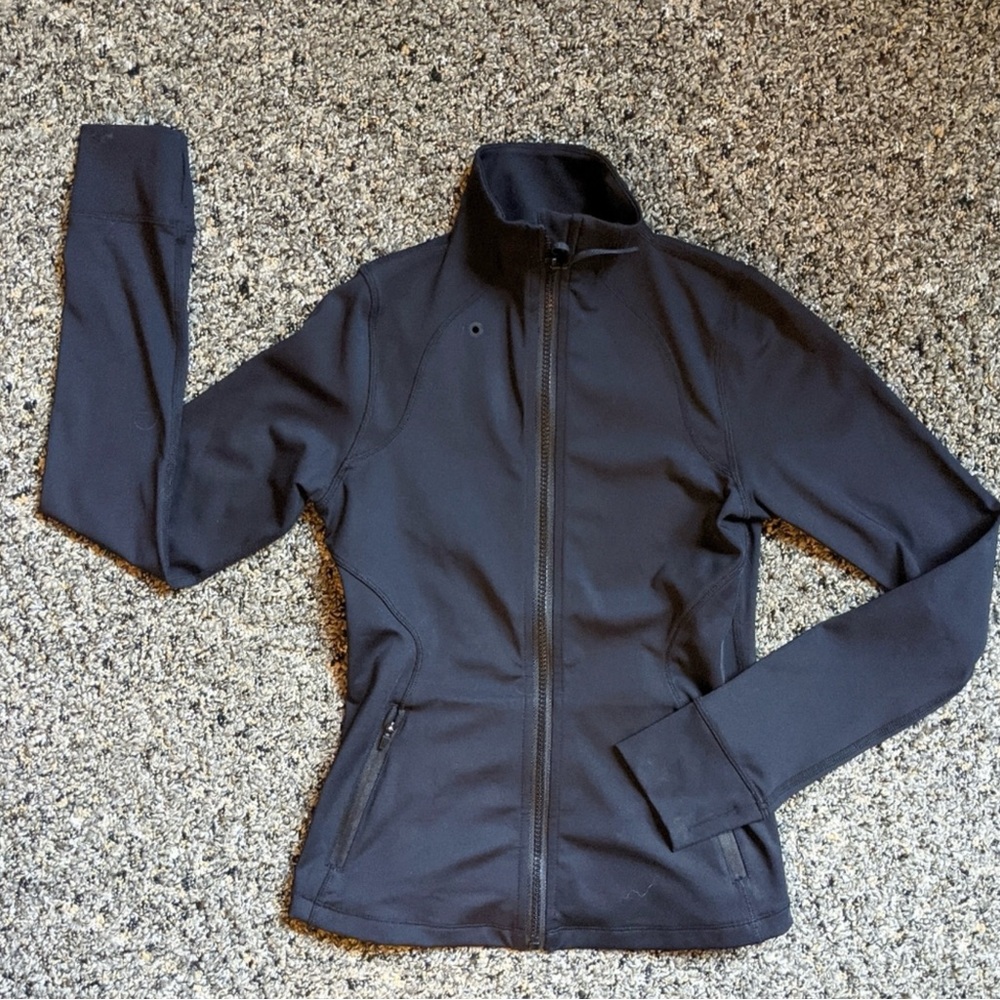 Good American Women's Black Zip Up Workout Jacket 1